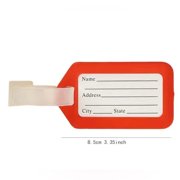 🆕 5pc Rose Red color Luggage Tags, Bag Tag for Baggage, Suitcase - Picture 4 of 4